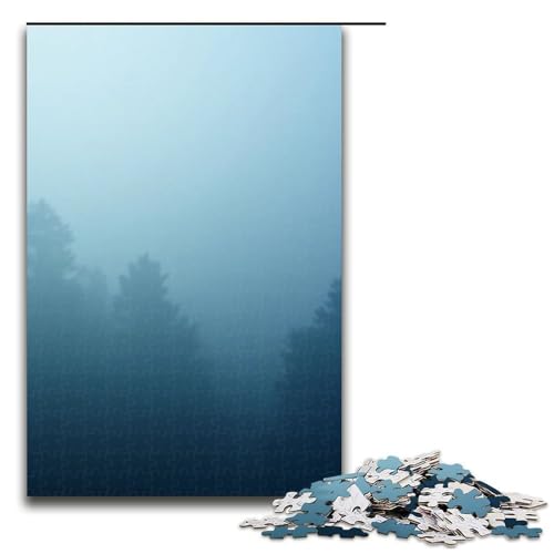 1000-teiliges Puzzle für Erwachsene nebliges Holzpuzzle Lernspiel für Erwachsene Herausforderungsspielzeug 1000 Teile (75 x 50 cm) von mowenbingpeng