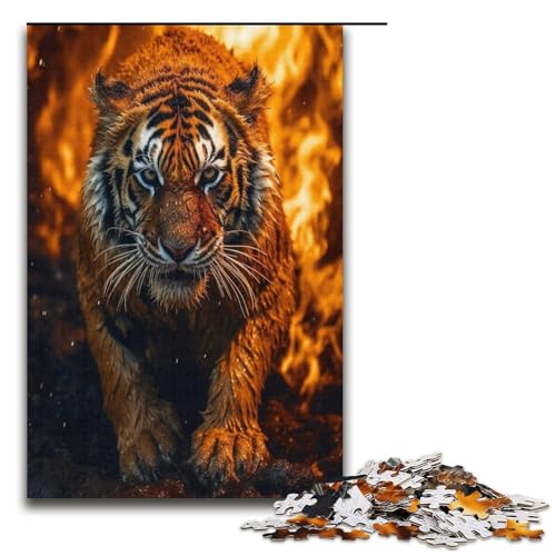 1000 teiliges Puzzle für Erwachsene prähistorische Feuertiger Lernspiel Herausforderung Spielzeug Kunstwerk Geschenk 1000 Teile (38 x 26 cm) von mowenbingpeng