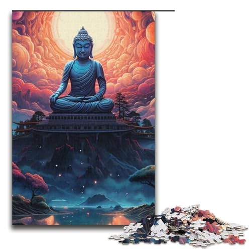 1000-teiliges Puzzle für Erwachsene psychedelisch der große Buddha Puzzle für Lernspiele Herausforderung Spielzeug Kunstwerk Geschenk 1000 Teile (38 x 26 cm) von mowenbingpeng