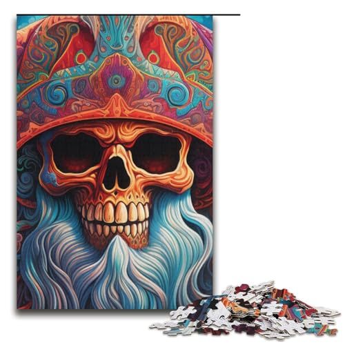 1000-teiliges Puzzle für Erwachsene psychedelisches Weihnachtsmann-Skelett-Spiel Puzzles ganze Familie 1000 Teile (38 x 26 cm) von mowenbingpeng