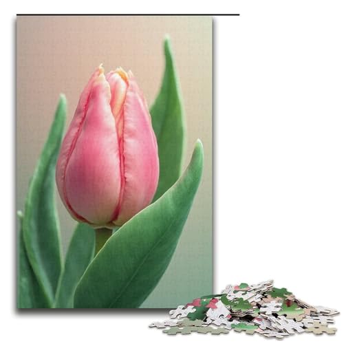 1000-teiliges Puzzle für Erwachsene rosa Pfirsich und grüne Weide Holzpuzzle für Erwachsene Lernspiel Herausforderungsspielzeug 1000 Teile (38 x 26 cm) von mowenbingpeng