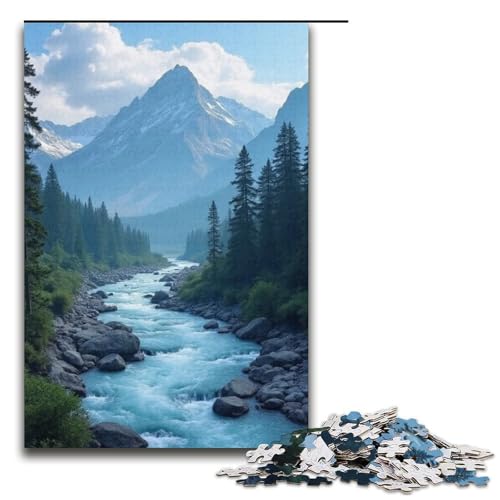 1000-teiliges Puzzle für Erwachsene schöne Flüsse und Berge Holzpuzzle für Erwachsene und Kinder Stressabbau-Tool 1000 PCS (38 x 26 cm) von mowenbingpeng