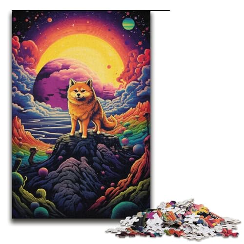 1000-teiliges Puzzle für Erwachsene süßes Shiba Inu-Puzzle in Farbe für Lernspiele Herausforderung Spielzeug Kunstwerk Geschenk 1000 Teile (38 x 26 cm) von mowenbingpeng