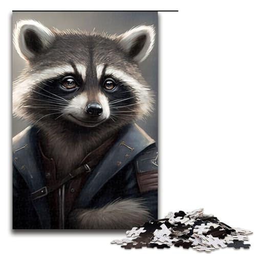1000-teiliges Puzzle für Erwachsene süßes Waschbär-Puzzle für Erwachsene Holzpuzzle anspruchsvolles Spiel 1000 Teile (75 x 50 cm) von mowenbingpeng