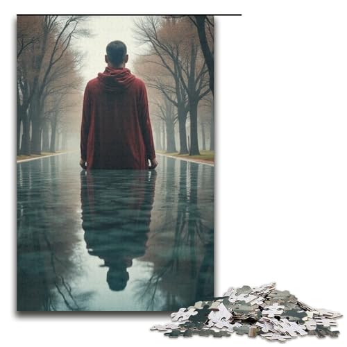 1000-teiliges Puzzle für Erwachsene symmetrische Spiegelpuzzles für Erwachsene Holzpuzzle anspruchsvolles Spiel 1000 Teile (38 x 26 cm) von mowenbingpeng