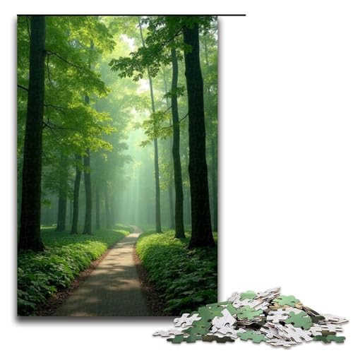 1000-teiliges Puzzle für Erwachsene üppige Bäume Puzzle für Erwachsene Holzpuzzle anspruchsvolles Spiel 1000 Teile (75 x 50 cm) von mowenbingpeng