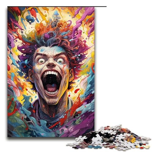1000-teiliges Puzzle für Erwachsene verrücktes buntes Dämonen-Puzzle für Lernspiele Herausforderung Spielzeug Kunstwerk Geschenk 1000 Teile (75 x 50 cm) von mowenbingpeng