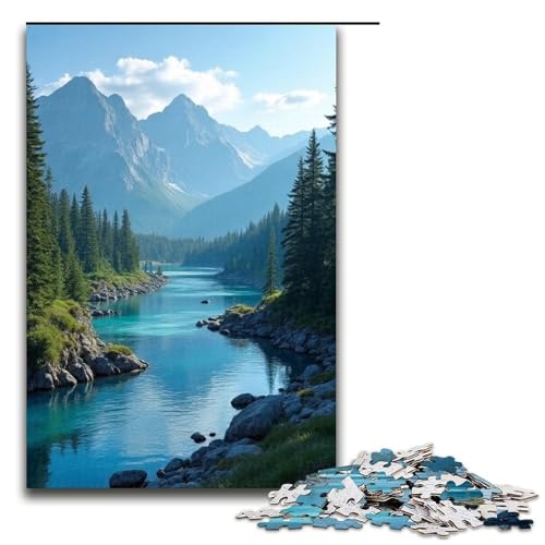 1000-teiliges Puzzle für Erwachsene wunderschöne Flüsse und Berge Puzzle-Geschenke Geburtstagsgeschenke für Teenager ab 14 Jahren 1000 Teile (75 x 50 cm) von mowenbingpeng