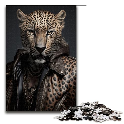1000-teiliges Puzzle für Erwachsene. Cooles Jaguar-Puzzle für Erwachsene. Holzpuzzle. Anspruchsvolles Spiel. 1000 Teile (75 x 50 cm). von mowenbingpeng