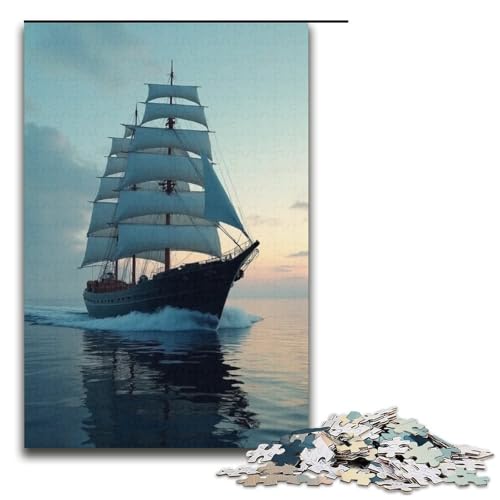 1000-teiliges Puzzle für Erwachsene. Die zurückkehrenden Schiffe durchqueren die ruhigen Gewässer. Puzzlespiel. Perfekte Dekoration für Teenager ab 14 Jahren. 1000 Teile (38 x 26 cm). von mowenbingpeng