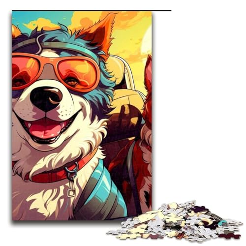 1000-teiliges Puzzle mit Dobermann-Haustier für Kinder Holzpuzzle Heimkunstdekor 1000 Teile (75 x 50 cm) von mowenbingpeng