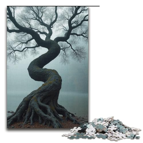 1000-teiliges Puzzle mit Eisenstamm und gedrehten Ästen Puzzle für Erwachsene Holzpuzzle anspruchsvolles Spiel 1000 Teile (38 x 26 cm) von mowenbingpeng