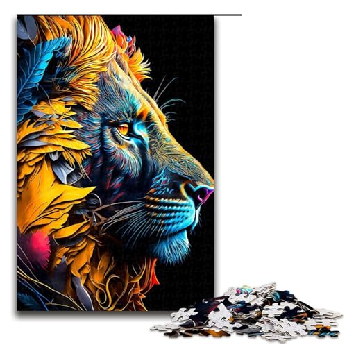 1000-teiliges Puzzle mit Löwenmotiv, Holzpuzzle, Lernspiele, Heimdekoration, 1000 Teile von mowenbingpeng