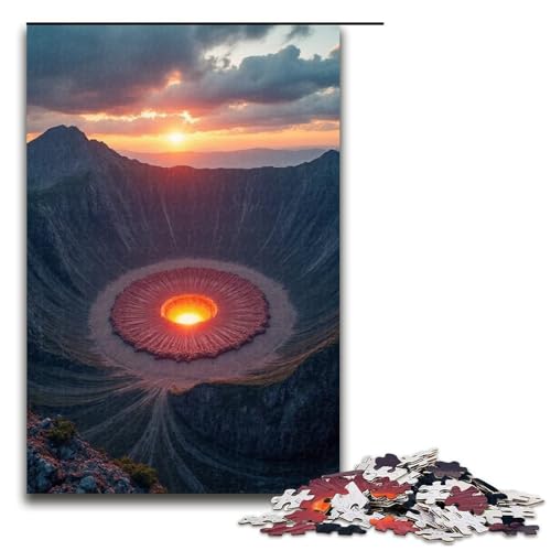 1000-teiliges Puzzle mit Meteorkrater Holzpuzzle Lernspiele Heimdekoration 1000 Teile (75 x 50 cm) von mowenbingpeng