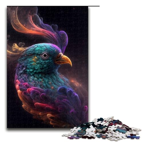 1000-teiliges Puzzle mit Papageienmotiv Holzpuzzle Lernspiele Heimdekoration 1000 Teile (75 x 50 cm) von mowenbingpeng