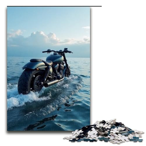 1000-teiliges Puzzle mit Seemotorrädern für Kinder Holzpuzzle Heimkunstdekor 1000 Teile (75 x 50 cm) von mowenbingpeng