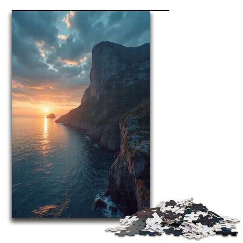 1000-teiliges Puzzle mit Sonnenuntergang Holzpuzzle Lernspiele Heimdekoration 1000 Teile (75 x 50 cm) von mowenbingpeng