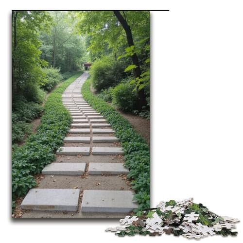 1000-teiliges Puzzle mit Steinpfad und Hang für Erwachsene Holzpuzzle Familienspiele 1000 Teile (38 x 26 cm) von mowenbingpeng