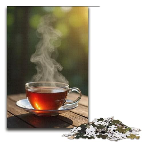 1000-teiliges Puzzle mit Tee-Aroma für Erwachsene und Kinder Holzpuzzle pädagogisches Spielzeug zum Stressabbau Puzzle 1000 Teile (38 x 26 cm) von mowenbingpeng