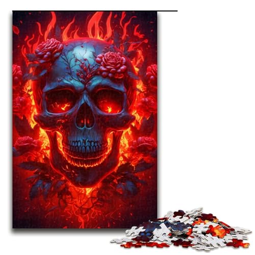 1000-teiliges Puzzle mit Totenkopf und Rosen, Puzzle für Erwachsene, Holzpuzzle, anspruchsvolles Spiel, 1000 Teile 1000-teiliges Puzzle mit Totenkopf und Rosen, Puzzle für Erwachsene, Holzpuzzle, anspruchsvolles Spiel, 1000 Teile von mowenbingpeng