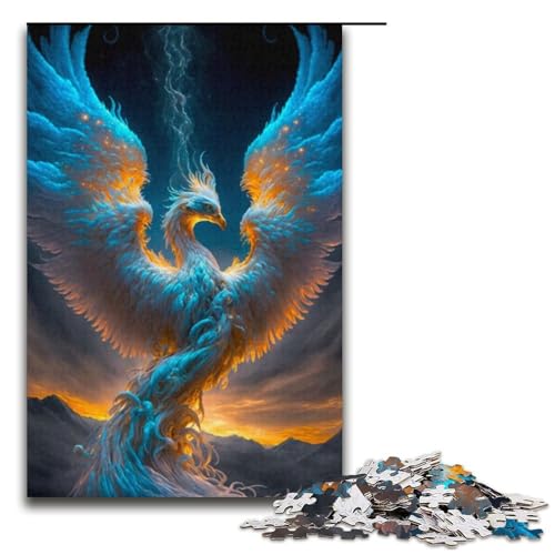 1000 teiliges Puzzle mit Vogel Phönix für Erwachsene und Kinder Holzpuzzle pädagogisches Spielzeug zum Stressabbau Puzzle 1000 Teile (38 x 26 cm) von mowenbingpeng