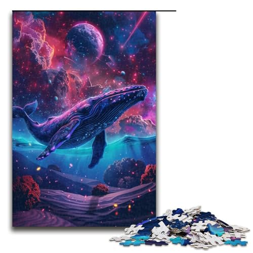 1000 teiliges Puzzle mit Walmotiv Holzpuzzle Lernspiele Heimdekoration 1000 Teile (75 x 50 cm) von mowenbingpeng