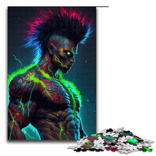 1000-teiliges Puzzle mit bunten Menschen Holzpuzzle Lernspiele Heimdekoration 1000 Teile (75 x 50 cm) von mowenbingpeng