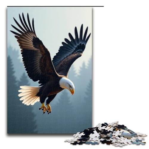 1000-teiliges Puzzle mit fliegendem Adler für Erwachsene Holzpuzzle Familienspiele 1000 Teile (75 x 50 cm) von mowenbingpeng