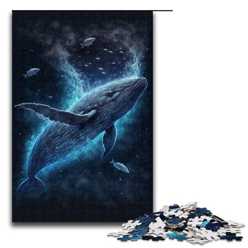 1000-teiliges Puzzle mit leuchtenden Walen, Holzpuzzle, Lernspiele, Heimdekoration, 1000 Teile 1000-teiliges Puzzle mit leuchtenden Walen, Holzpuzzle, Lernspiele, Heimdekoration, 1000 Teile von mowenbingpeng