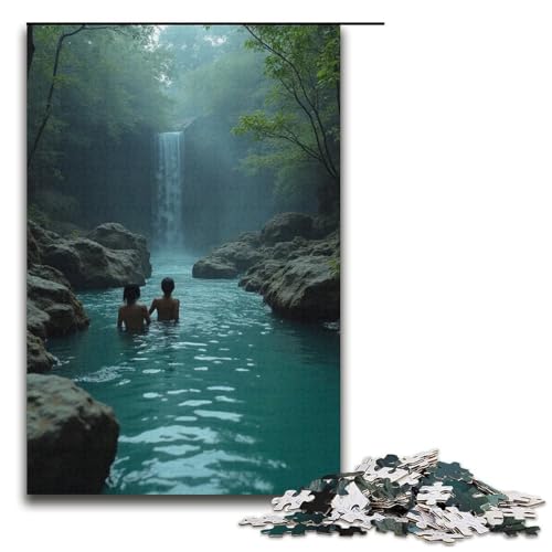 1000-teiliges Puzzle mit natürlichem Swimmingpool Puzzle für Erwachsene und Kinder Holzpuzzle pädagogisches Spielzeug zum Stressabbau Puzzle 1000 Teile (38 x 26 cm) von mowenbingpeng