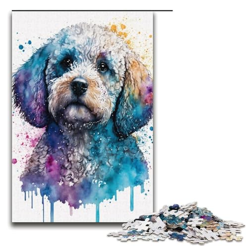 1000-teiliges Puzzle mit süßem Pudel Papierpuzzle Lernspiele Heimdekoration 1000 Teile (38 x 26 cm) von mowenbingpeng