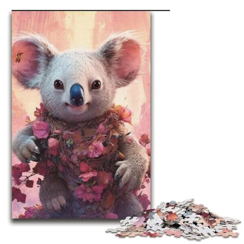 1000-teiliges Puzzle rosa Koala Puzzle für Erwachsene Papierpuzzle Familienspiele 1000 Teile (38 x 26 cm) von mowenbingpeng