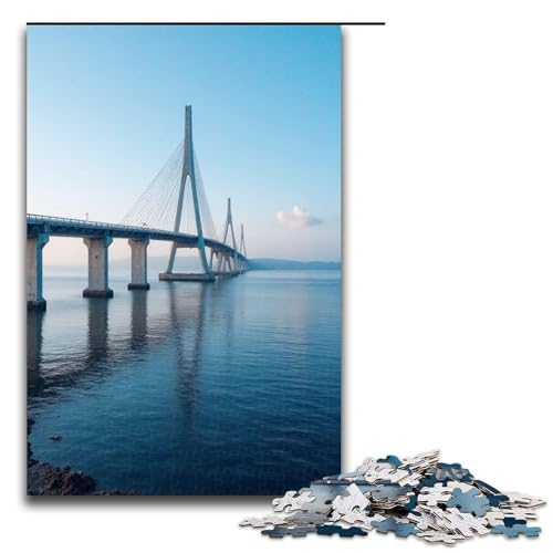 1000-teiliges Puzzle über die Seebrücke für Kinder Holzpuzzle Heimkunstdekor 1000 Teile (75 x 50 cm) von mowenbingpeng