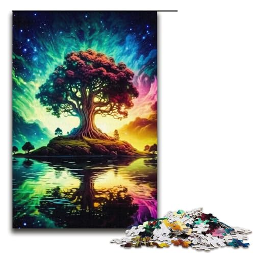 1000-teiliges Puzzlespiel „Kosmischer Lebensbaum“ für Erwachsene geeignet für Paare und Teenager ab 14 Jahren 1000 Teile (38 x 26 cm) von mowenbingpeng