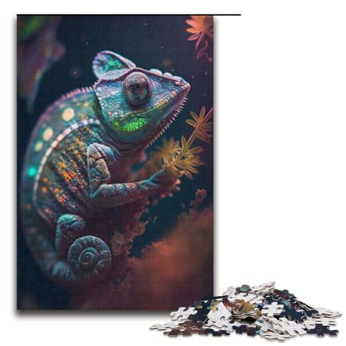 1000-teiliges Puzzlespiel „Kosmisches Chamäleon“ für Erwachsene geeignet für Paare und Teenager ab 14 Jahren 1000 Teile (38 x 26 cm) von mowenbingpeng