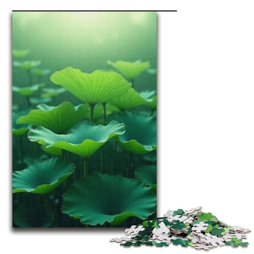 1000-teiliges Puzzlespiel Lotusblattfeld für Erwachsene geeignet für Paare und Teenager ab 14 Jahren 1000 Teile (38 x 26 cm) von mowenbingpeng