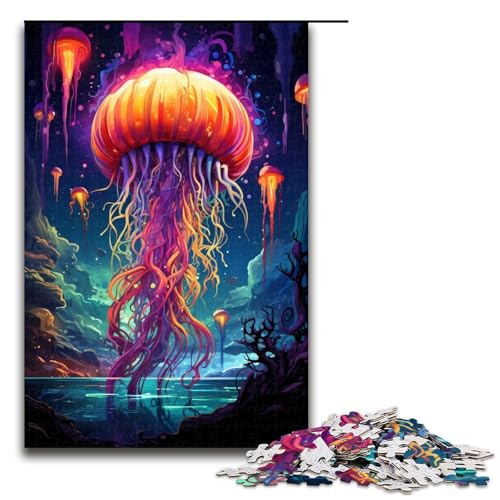 1000-teiliges Quallen-Puzzle zum Ausmalen für Erwachsene unmögliches Puzzle zum Stressabbau für Teenager ab 14 Jahren 1000 PCS (75 x 50 cm) von mowenbingpeng