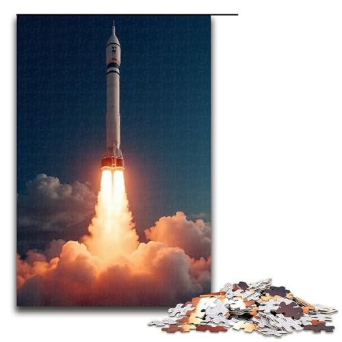 1000-teiliges Raketenpuzzle Geschenke Puzzle für Erwachsene Weihnachtswunschliste mit Weihnachtsmann für Teenager ab 14 Jahren 1000 Teile (75 x 50 cm) von mowenbingpeng