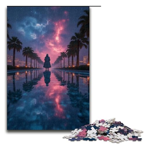 1000-teiliges Reflexionskarten-Puzzle für Erwachsene Holzpuzzle Familienspiele 1000 Teile (75 x 50 cm) von mowenbingpeng