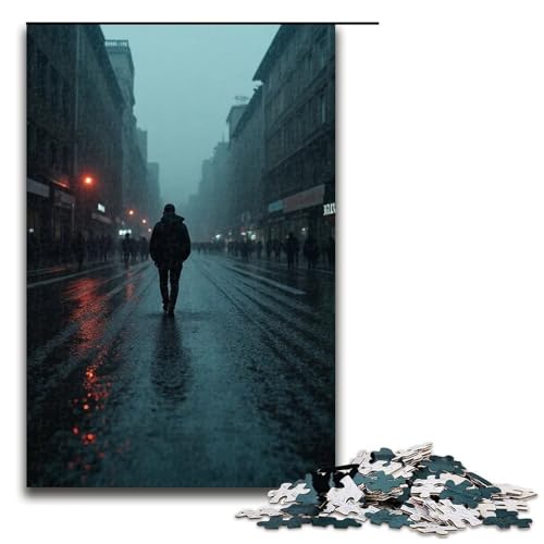 1000-teiliges Regenpuzzle für Erwachsene unmögliches Puzzle zum Stressabbau für Teenager ab 14 Jahren 1000 Teile (75 x 50 cm) von mowenbingpeng