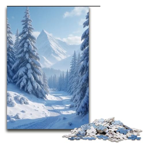 1000-teiliges Rika-Schnee-Puzzle für Kinder Holzpuzzle Heimkunst-Dekor 1000 Teile (75 x 50 cm) von mowenbingpeng