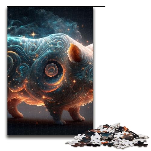 1000-teiliges Schweine-Puzzle für Erwachsene unmögliches Puzzle zum Stressabbau für Teenager ab 14 Jahren 1000 Teile (75 x 50 cm) von mowenbingpeng