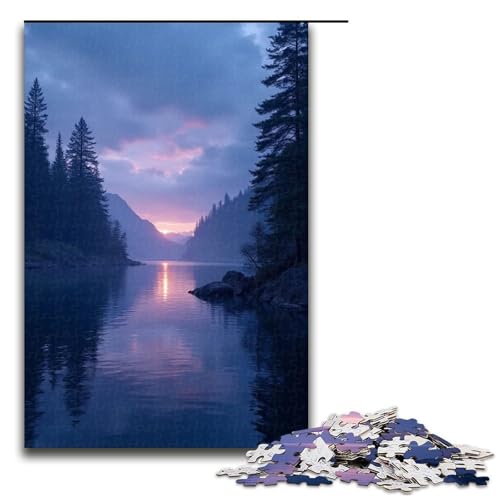 1000-teiliges Seelicht-Puzzle für Erwachsene Holzpuzzle Familienspiele 1000 Teile (75 x 50 cm) von mowenbingpeng