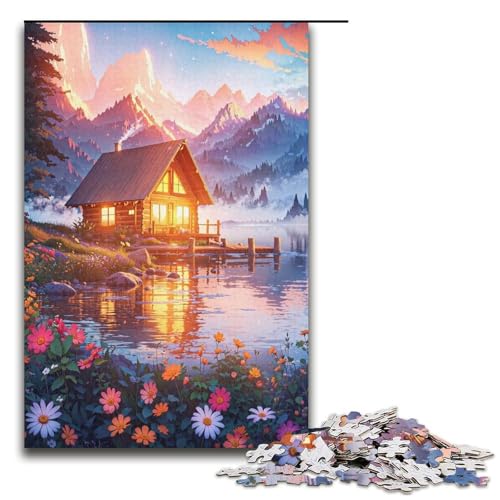 1000 teiliges Serenity Lake Puzzle für Erwachsene Holzpuzzle Familienspiele 1000 Teile (38 x 26 cm) von mowenbingpeng