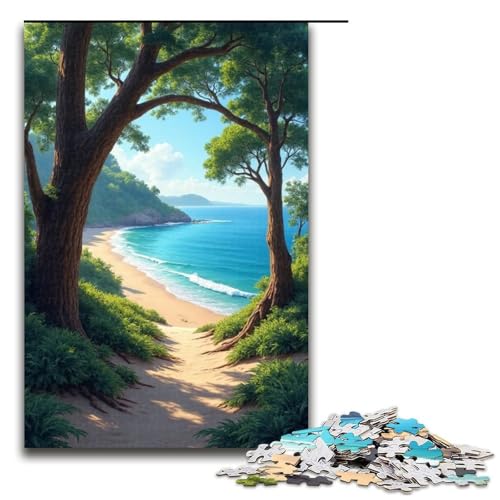 1000-teiliges Strandpuzzle für Erwachsene unmögliches Puzzle zum Stressabbau für Teenager ab 14 Jahren 1000 Teile (75 x 50 cm) von mowenbingpeng