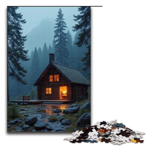 1000-teiliges Wildcamping-Puzzle für Kinder Holzpuzzle Heimkunst-Dekor 1000 Teile (75 x 50 cm) von mowenbingpeng