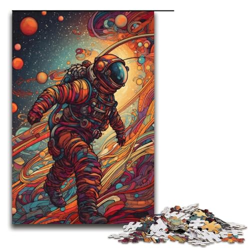 1000-teiliges buntes Astronauten-Puzzlespiel Puzzle für Erwachsene geeignet für Paare und Teenager ab 14 Jahren 1000 Teile (38 x 26 cm) von mowenbingpeng