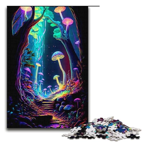 1000-teiliges buntes Waldpuzzle für Erwachsene unmögliches Puzzle zum Stressabbau für Teenager ab 14 Jahren 1000 Teile (38 x 26 cm) von mowenbingpeng