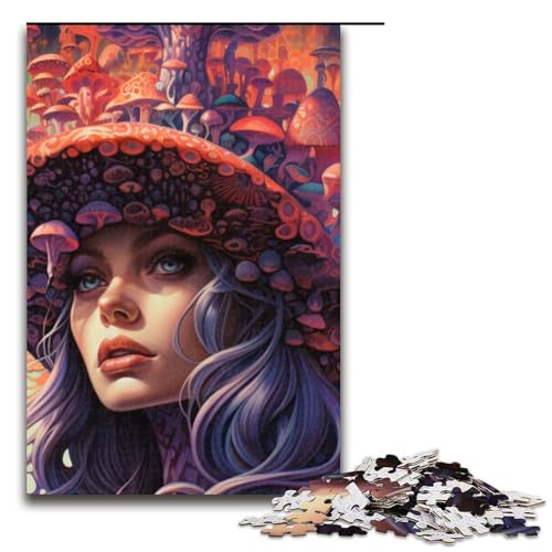 1000-teiliges psychedelisches Hexenpuzzle für Erwachsene Holzpuzzle Familienspiele 1000 Teile (75 x 50 cm) von mowenbingpeng