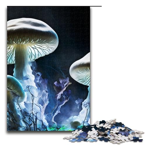 1000-teiliges psychedelisches Pilzwald-Puzzle Geschenke Puzzle für Erwachsene Weihnachtswunschliste mit Weihnachtsmann für Teenager ab 14 Jahren 1000 Teile (75 x 50 cm) von mowenbingpeng